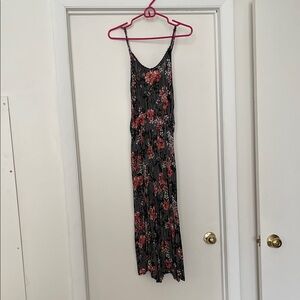 Derek Heart Black and Red Floral romper